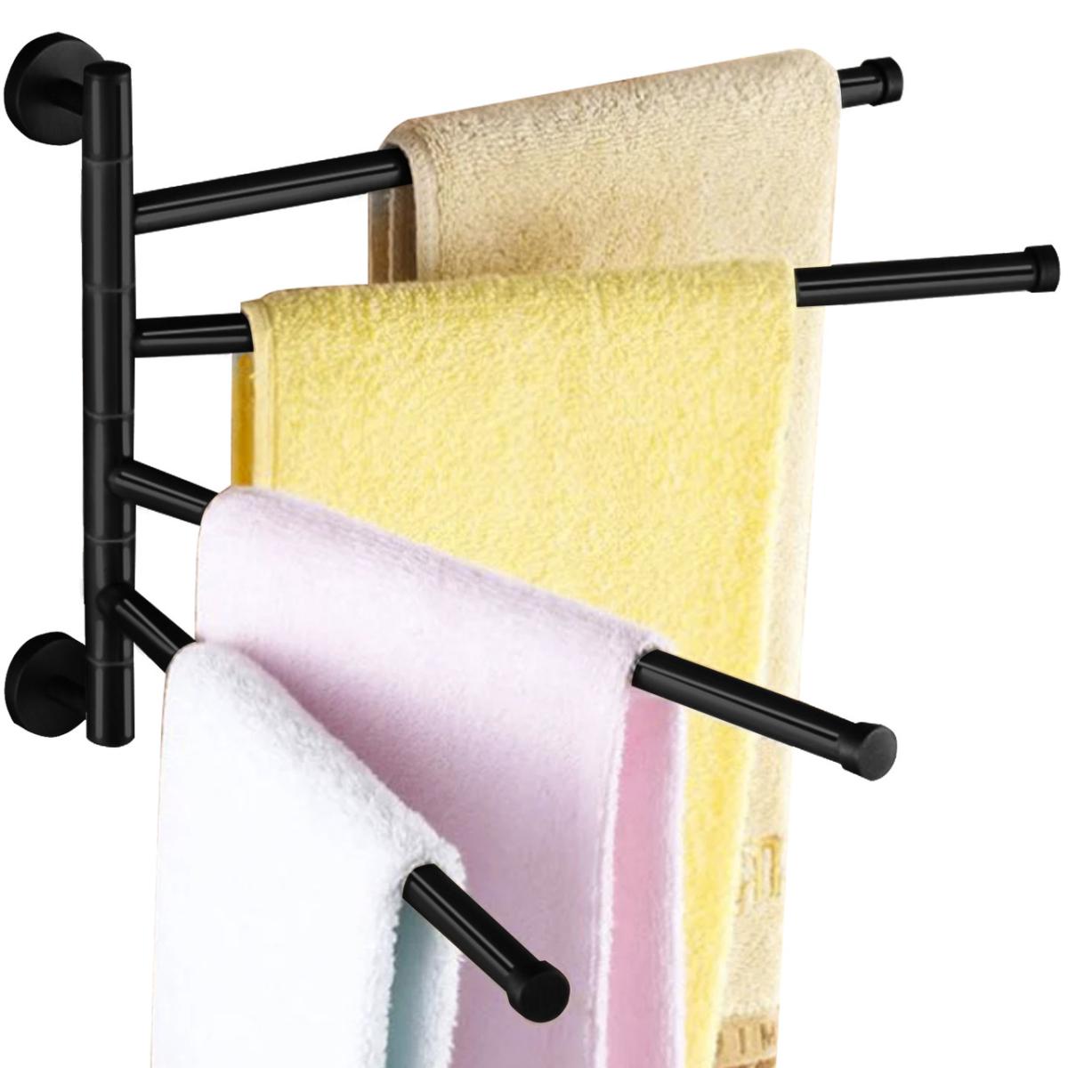 Вішалка настінна RUHHY для рушників 4 сегменти металева Чорний (27917662) - фото 4 Вішалка настінна RUHHY для рушників 4 сегменти металева Чорний (27917662) - фото 4