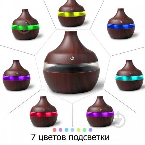 Ультразвуковий зволожувач повітря UKC KPY-25S 200 мл темне дерево - фото 3