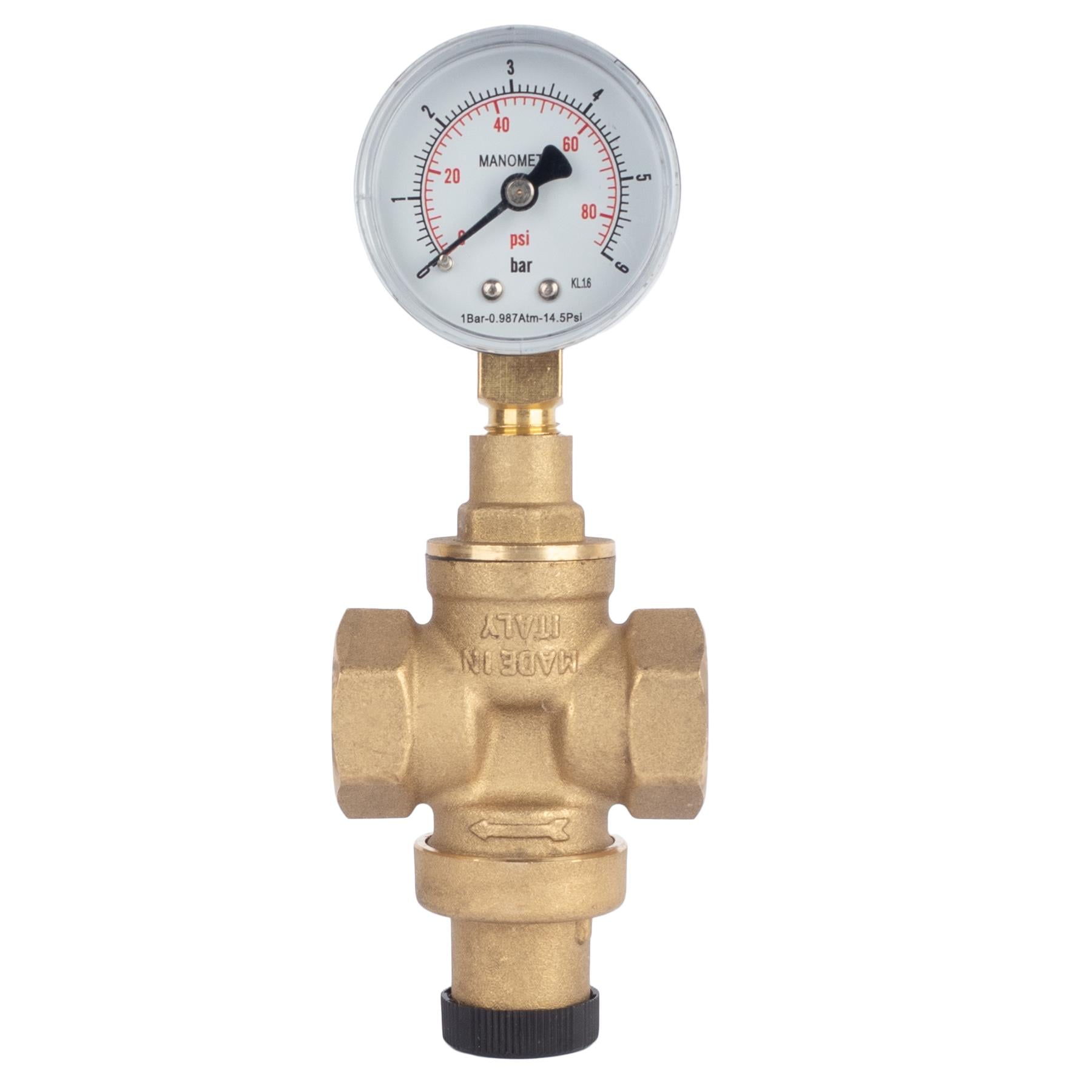 Редуктор давления воды 3/4" 1-4 бар с манометром Malgorani Minibrass 109