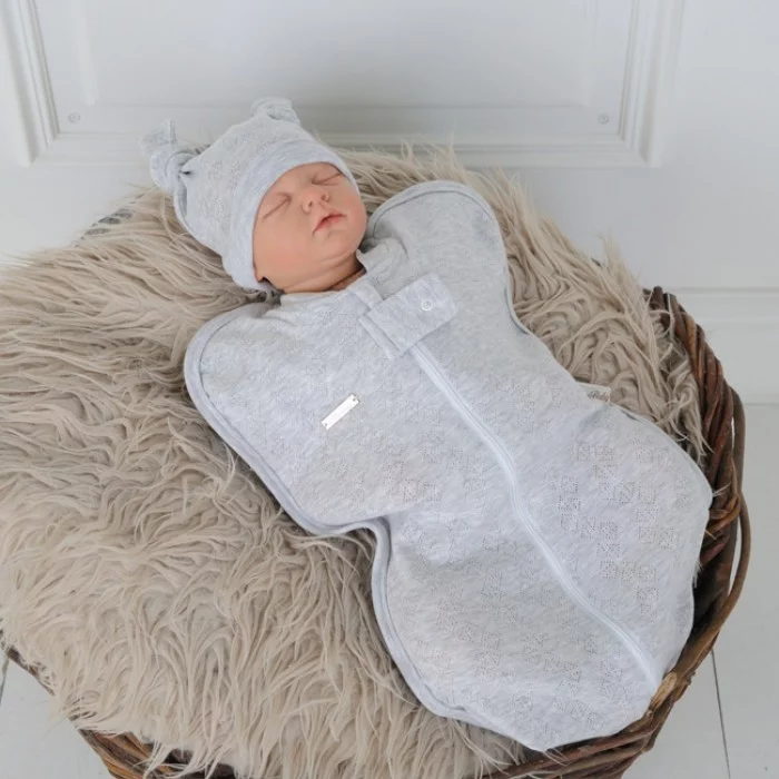 Европеленка-кокон на молнии 56-62 см Серый (100225)