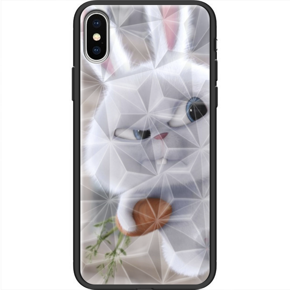 Чехол Boxface iPhone X Rabbit Snowball Черный силикон с призмой (32139-up1116-37857)