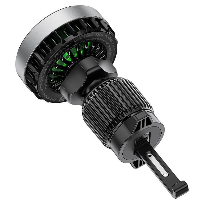 Автодержатель для телефона с БЗП Acefast D40 Qi2 Magnetic Wireless Charging car holder with Ice Cooling for air vent Metal Gray (6974316283751) - фото 3 Автодержатель для телефона с БЗП Acefast D40 Qi2 Magnetic Wireless Charging car holder with Ice Cooling for air vent Metal Gray (6974316283751) - фото 3