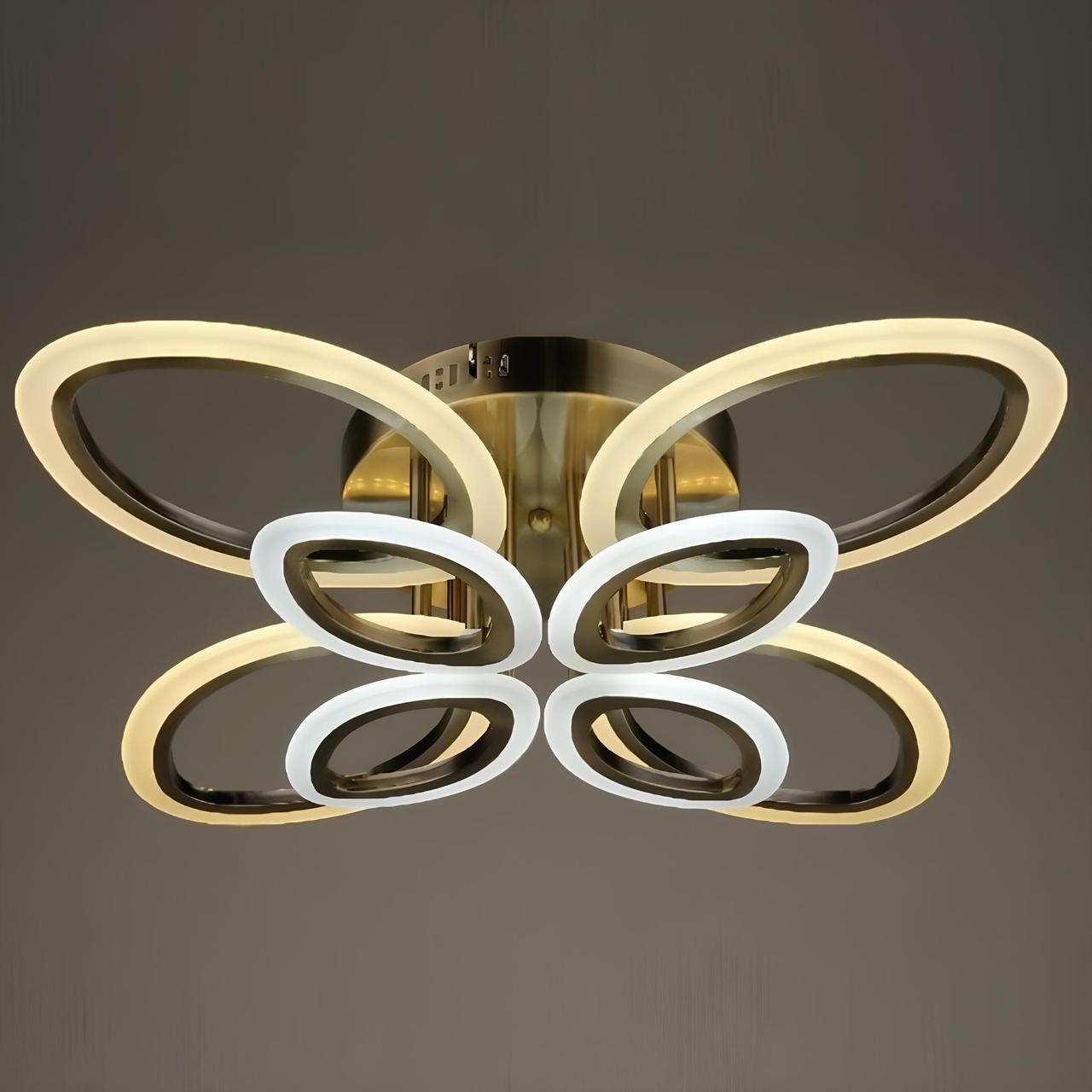 Люстра светодиодная Sirius на восемь плафонов 152W 3000-6500К Золотой (B Y1555/4+4 152W)