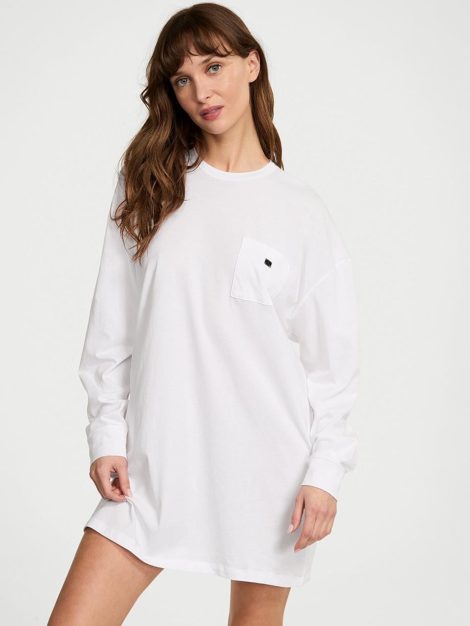 Ночная рубашка женская Victoria's Secret Pocket Sleep Tee M/L Белый (2972527525)