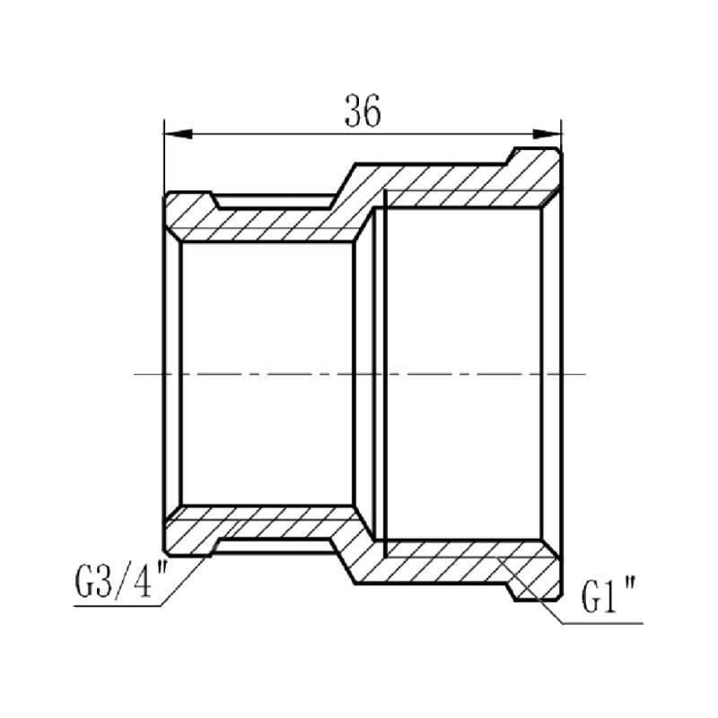 Муфта редукционная SD Forte SF3572520 1"х3/4" ВВ (FRRS00002556) - фото 2