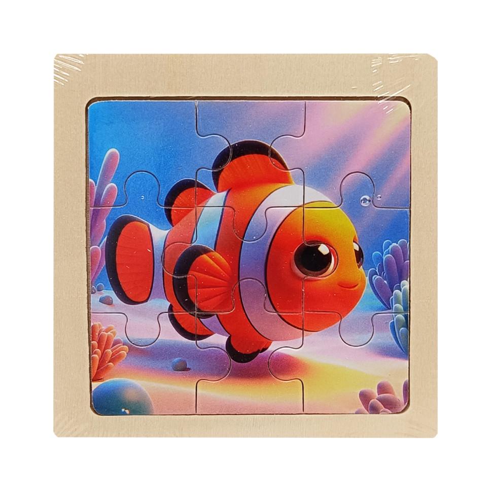 Пазл-вкладиш дерев'яний дитячий Рибка клоун MD 1506-1 9 ел. (RLT52755)
