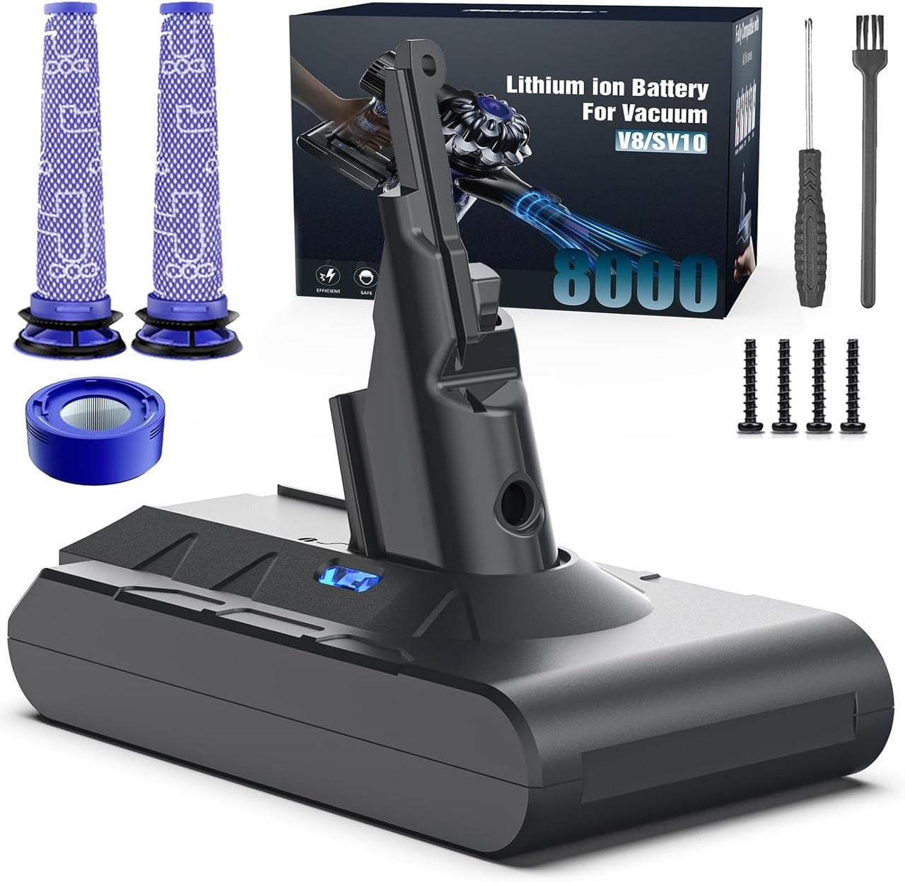 Батарея 8000mAh для Dyson V8 совместима с моделями Absolute/Animal/Fluffy (35583190)