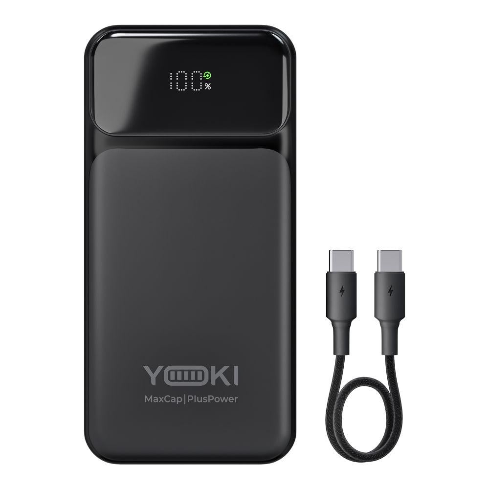 Повербанк Yoki MaxCap 20000mAh 65W с PD/QC LED-дисплеем/3 порта/кабель Type-C в комплекте (YK-PMC2061)