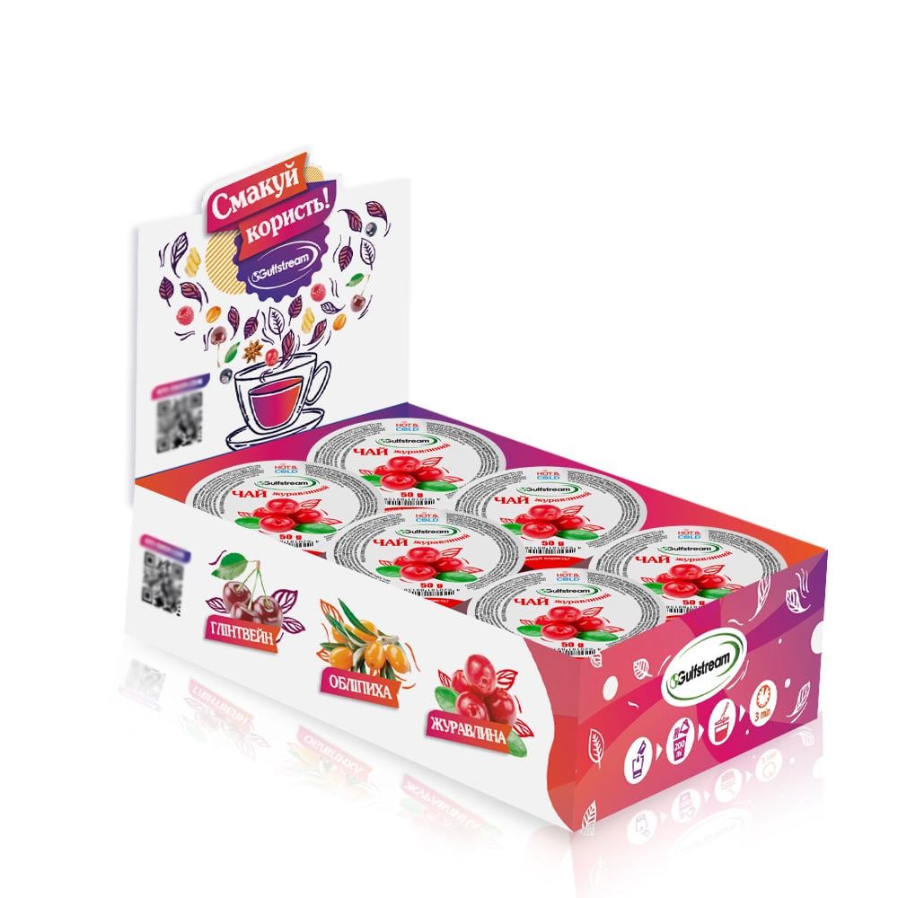 Рідкий натуральний чай в капсулах Yogoda Журавлинний бокс 12 шт.