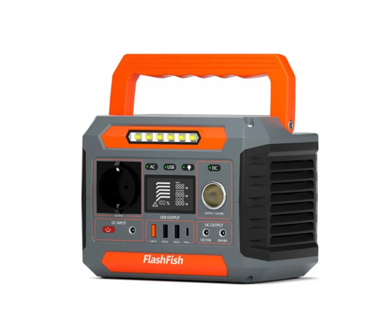 Портативная зарядная электростанция FlashFish P66 288Wh 260W 78000 mAh с розеткой 220V QC3.0 чистая синусоида Портативная зарядная электростанция FlashFish P66 288Wh 260W 78000 mAh с розеткой 220V QC3.0 чистая синусоида