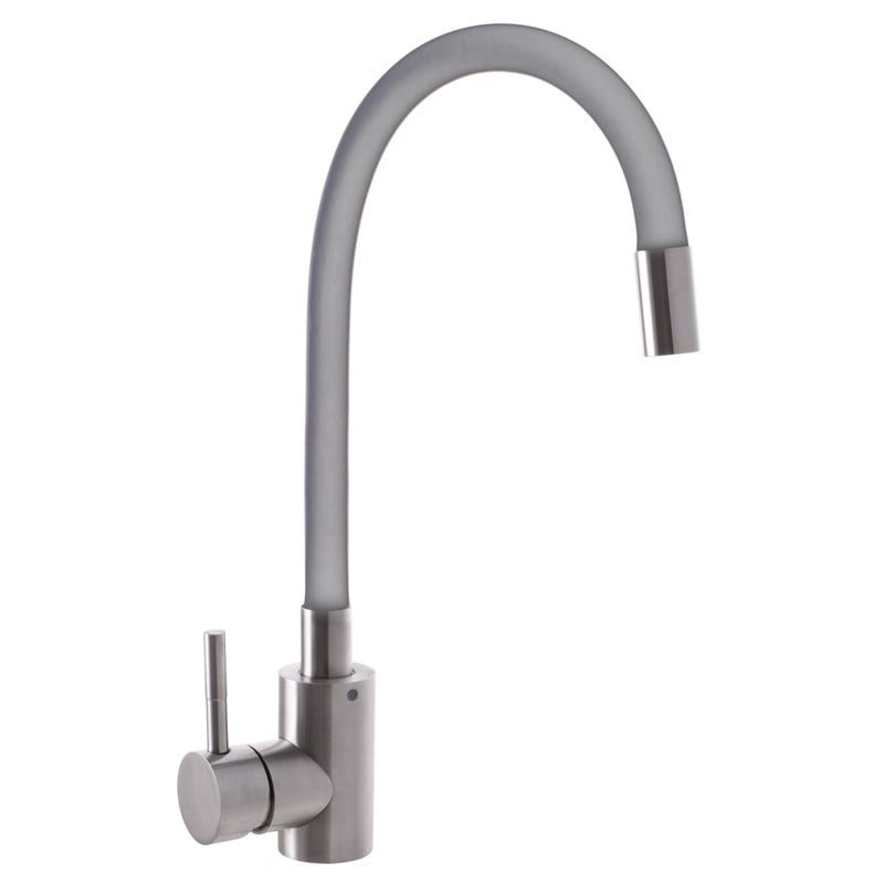 Смеситель для кухни MIXXUS SUS 011 с силиконовым изливом Серый (SS2799)
