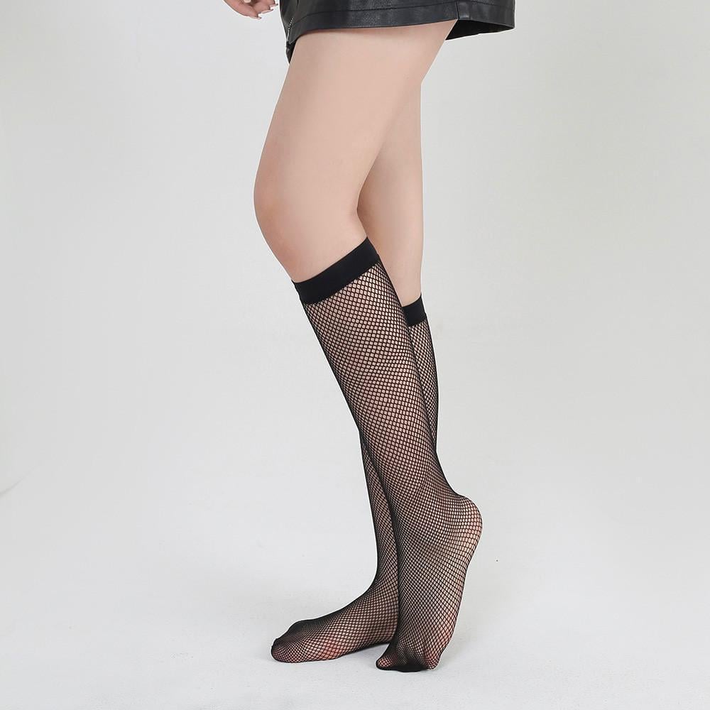 Гольфы в маленькую сеточку с полосой на стопе One Size (2954)
