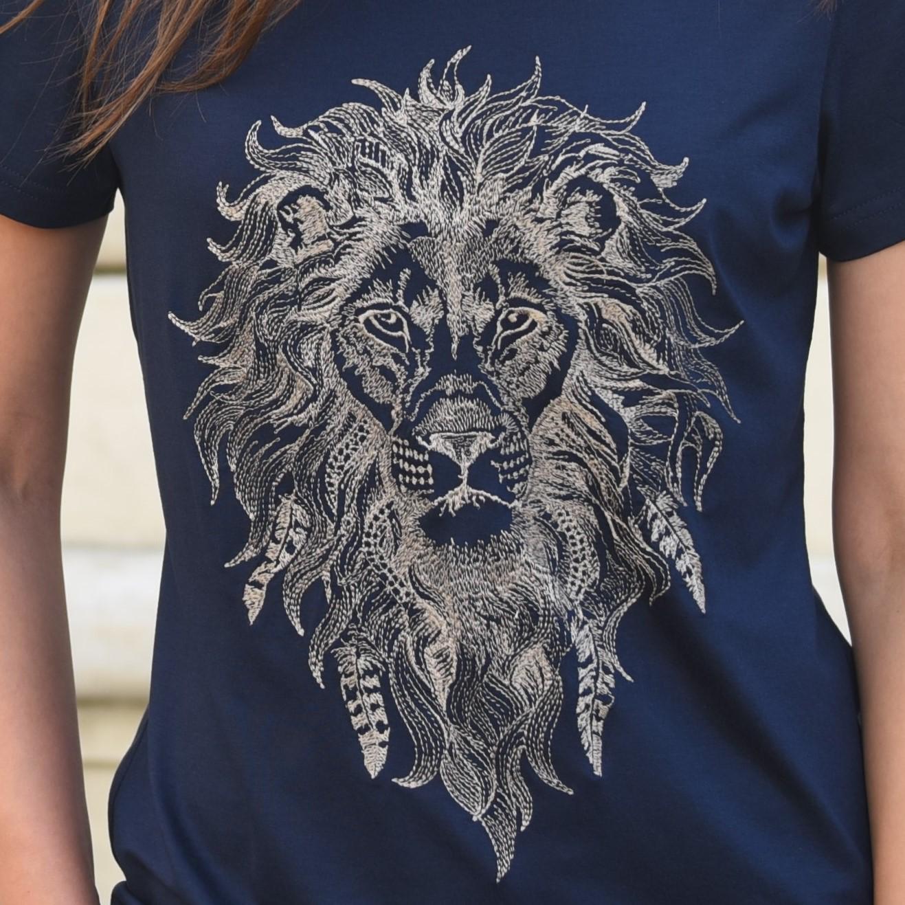 Футболка з вишивкою BATIAR Лев M Темно-синій - фото 3 Футболка з вишивкою BATIAR Лев M Темно-синій - фото 3
