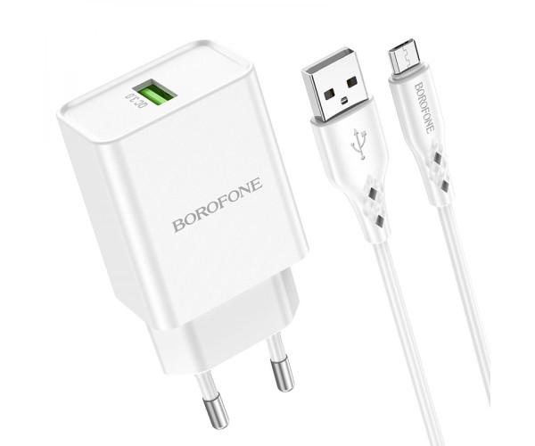 Устройство зарядное сетевое Borofone BN5 18 W QC3.0 Micro White Устройство зарядное сетевое Borofone BN5 18 W QC3.0 Micro White