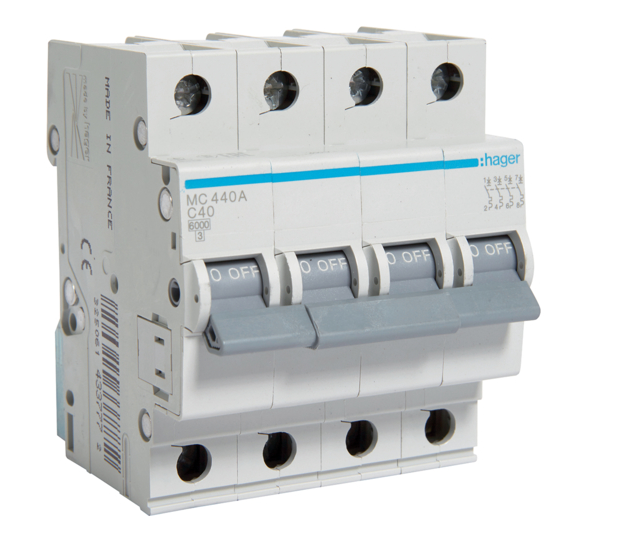 Автоматический выключатель Hager 4P 6kA C-40A (27133290)