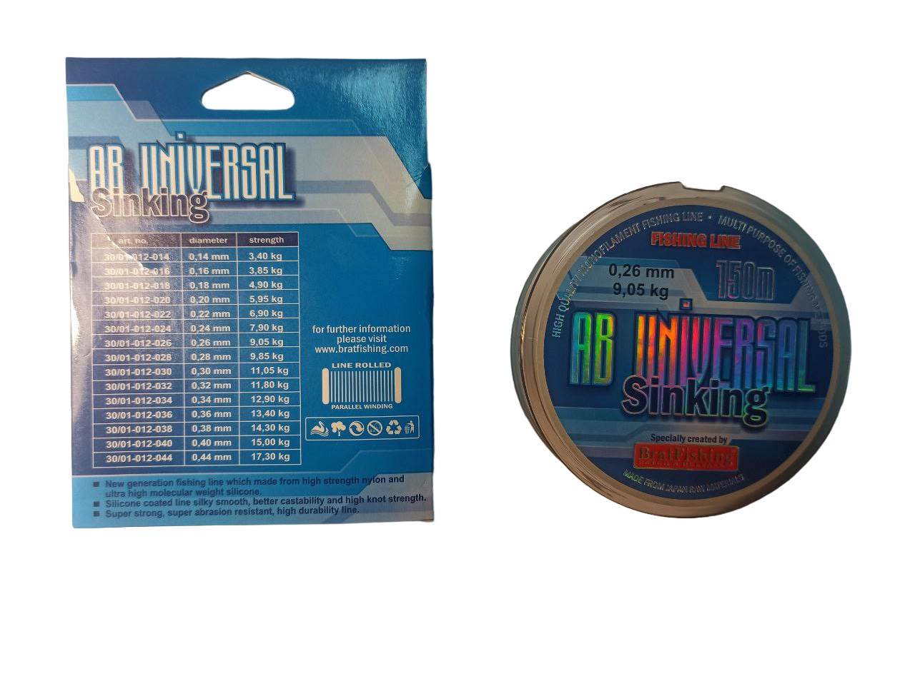 Леска AB Universal Sinking 0,26 мм 150 м Серый (11) - фото 4