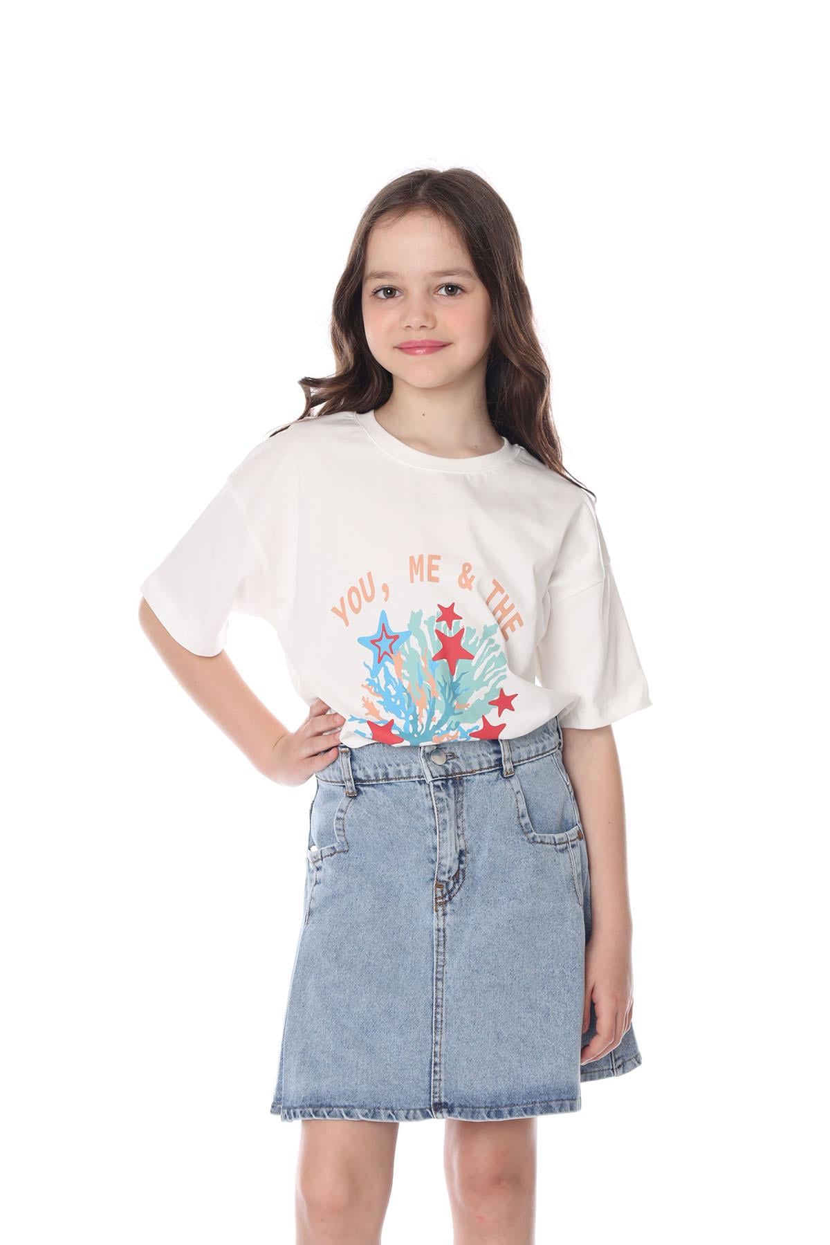 Футболка с коротким рукавом для девочки Yuki ЦБ-00294297 116 см Молочный (SKT001311352)