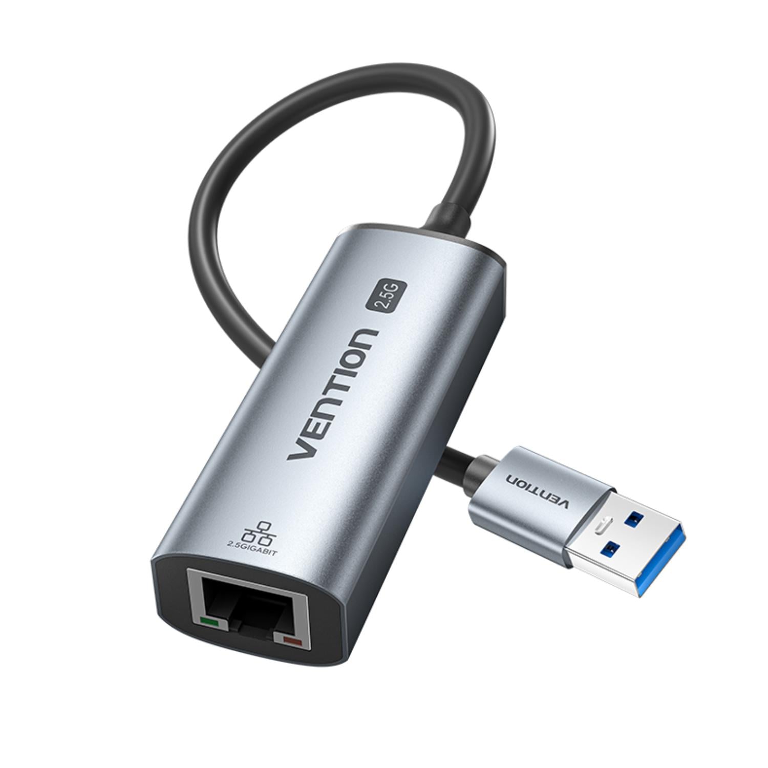 Сетевой адаптер Vention кабель 0,15 м USB-A на RJ-45/USB 3.2 Gen 1 Серый (CFSHB)