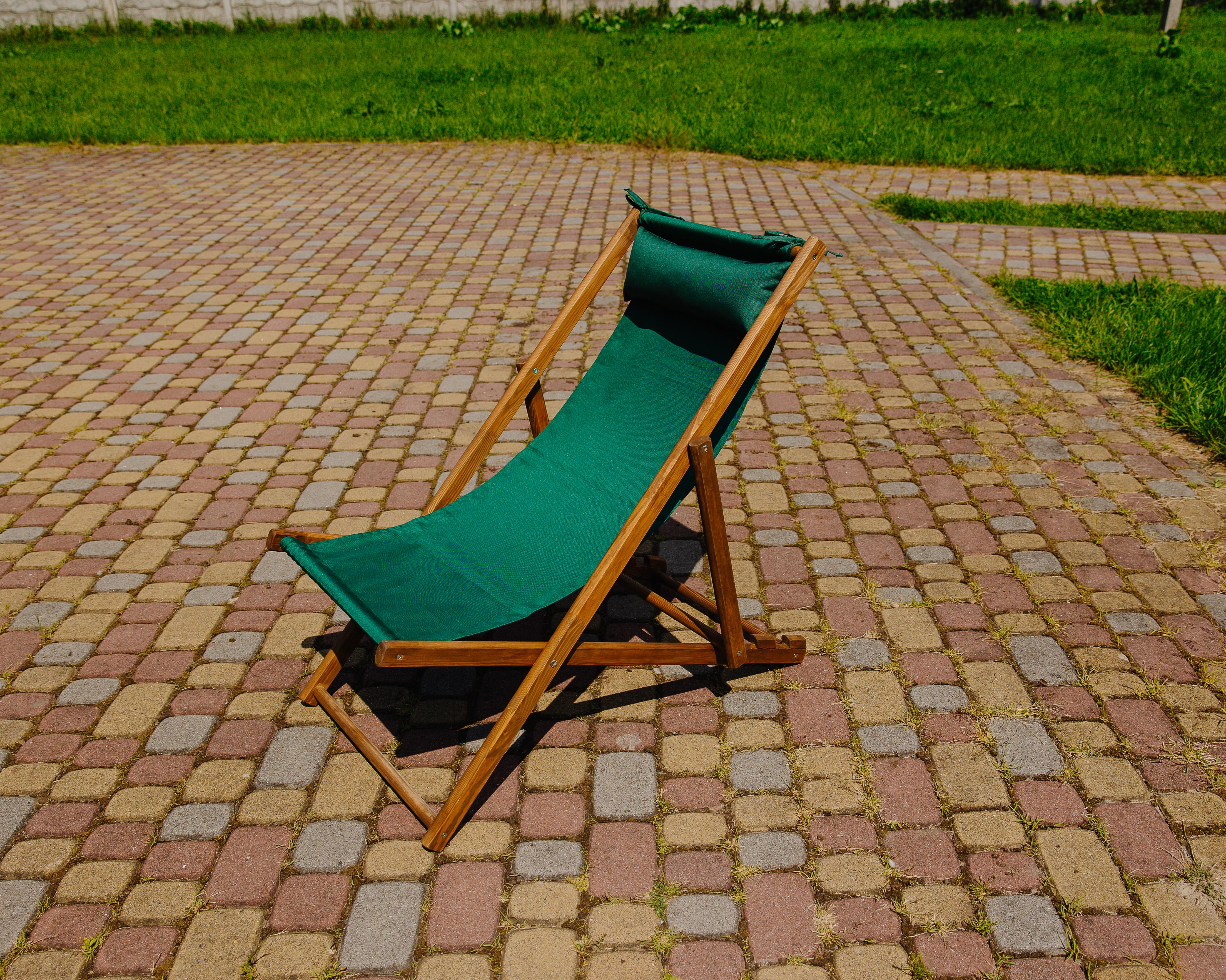 Шезлонг для дачи тканевый XRmaster с подушкой Коричневый/Зеленый (КШ-014/2) - фото 2 Шезлонг для дачи тканевый XRmaster с подушкой Коричневый/Зеленый (КШ-014/2) - фото 2