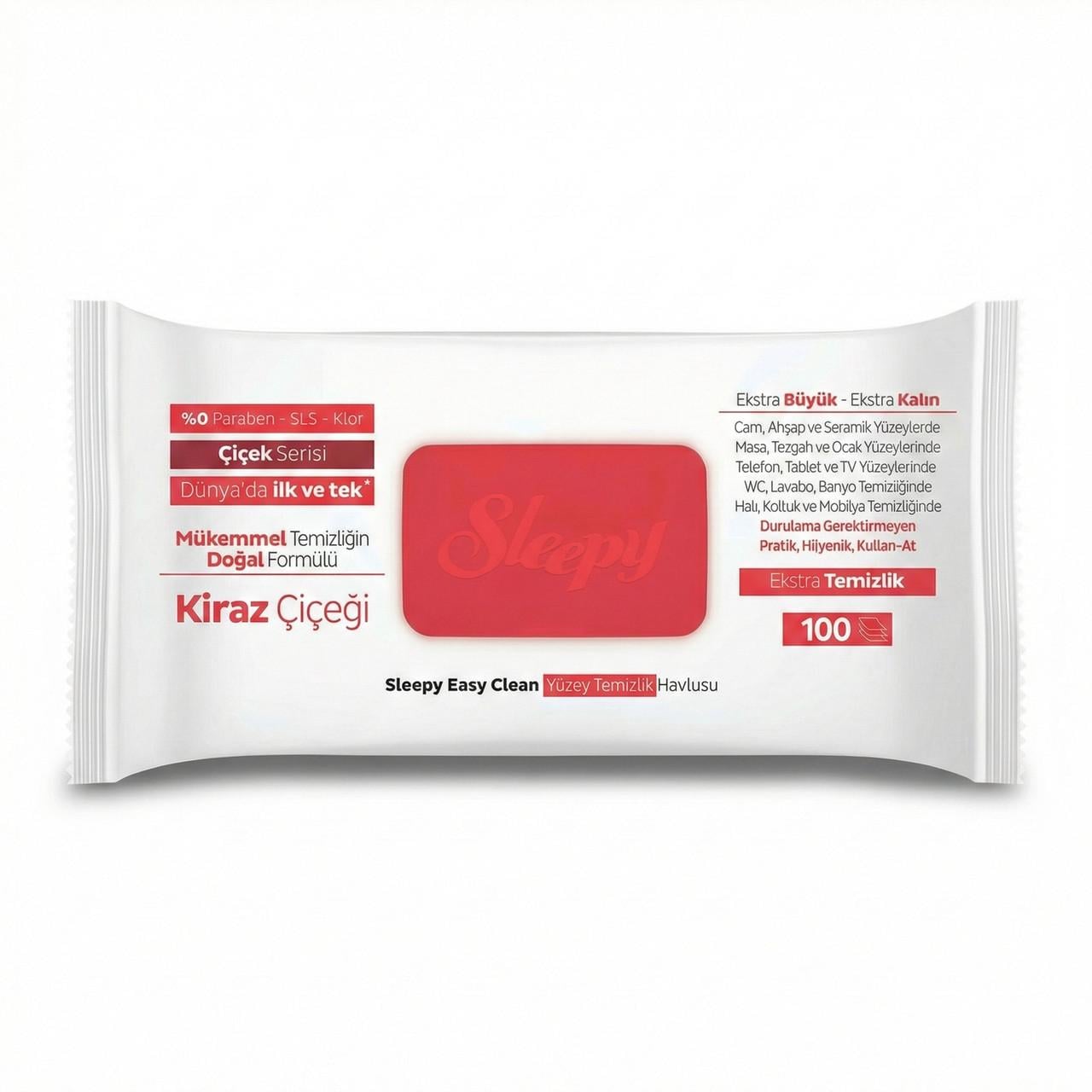 Влажные салфетки для уборки Sleepy Easy Clean Cherry с ароматом цветущей вишни 100 шт. (000006385)