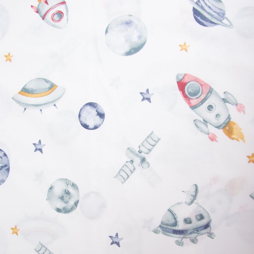 Ткань бязь ранфорс для постельного белья Ракета 130 гр/м2 240 см Синий (11,29984/15)