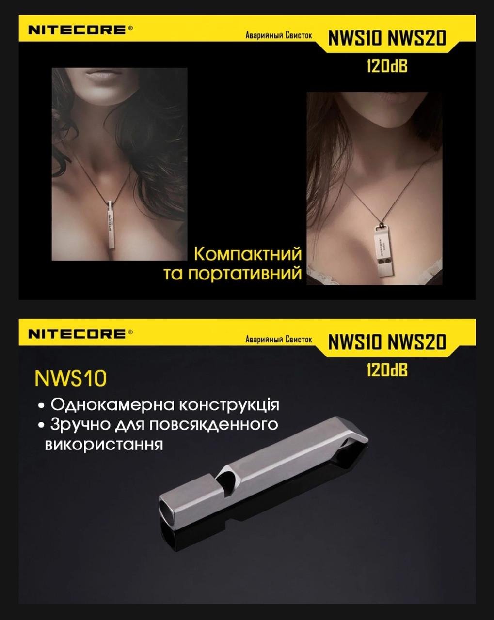 Свисток Nitecore NWS10 з титанового сплаву (18099139) - фото 3