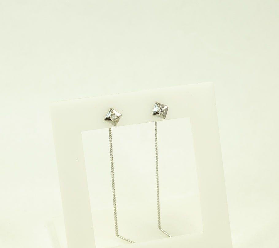 Серьги протяжки серебряные Maxi Silver 8736 Ромб (88736)