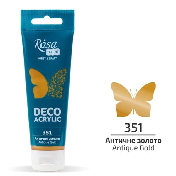 Акриловая краска для декора ROSA Talent 351 металлик 75 мл Античное золото (322 351) - фото 1 Акриловая краска для декора ROSA Talent 351 металлик 75 мл Античное золото (322 351) - фото 1