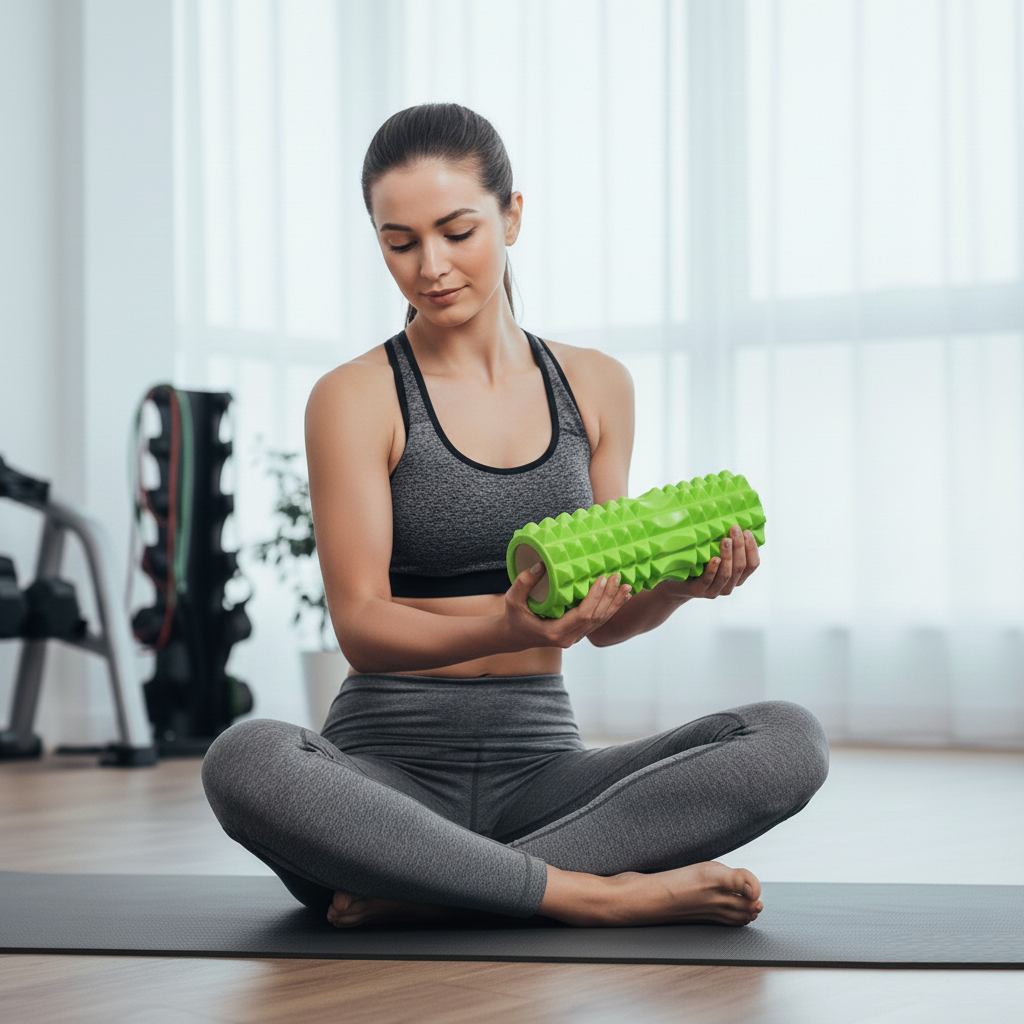 Массажный роллер для йоги EVA для миофасциального массажа 33х12 см Lettuce (30628) - фото 4