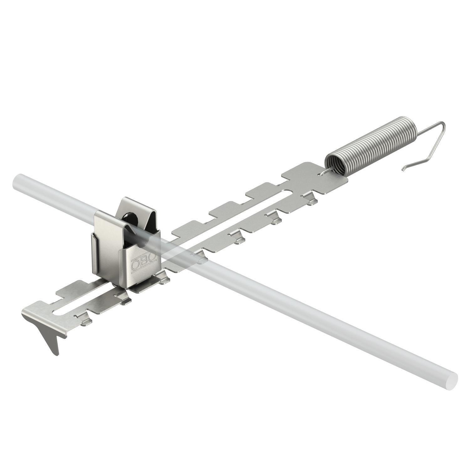 Тримач гребневий OBO bettermann прута ø 8 мм 190x28x28,3 мм нержавіюча сталь з натяжною пружиною (5203015)
