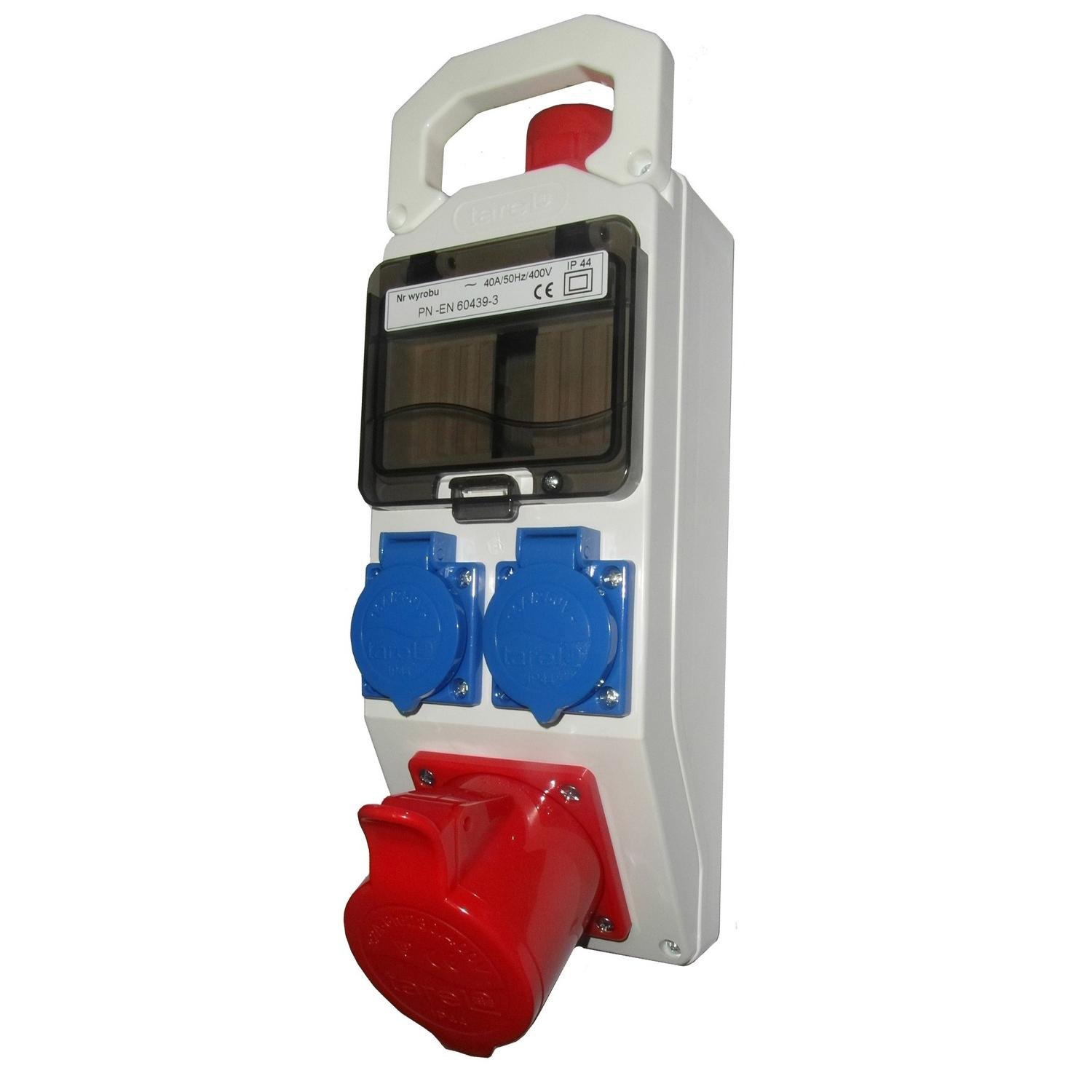 Набір монтажний E.NEXT вікно 5 модулів розетки 1x16А 400 В 3P+N+PE/2x16А 250В 2P+PE (361)