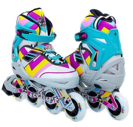 Роликовые коньки Z800 раздвижные р. 34-37 Голубой (60363017)