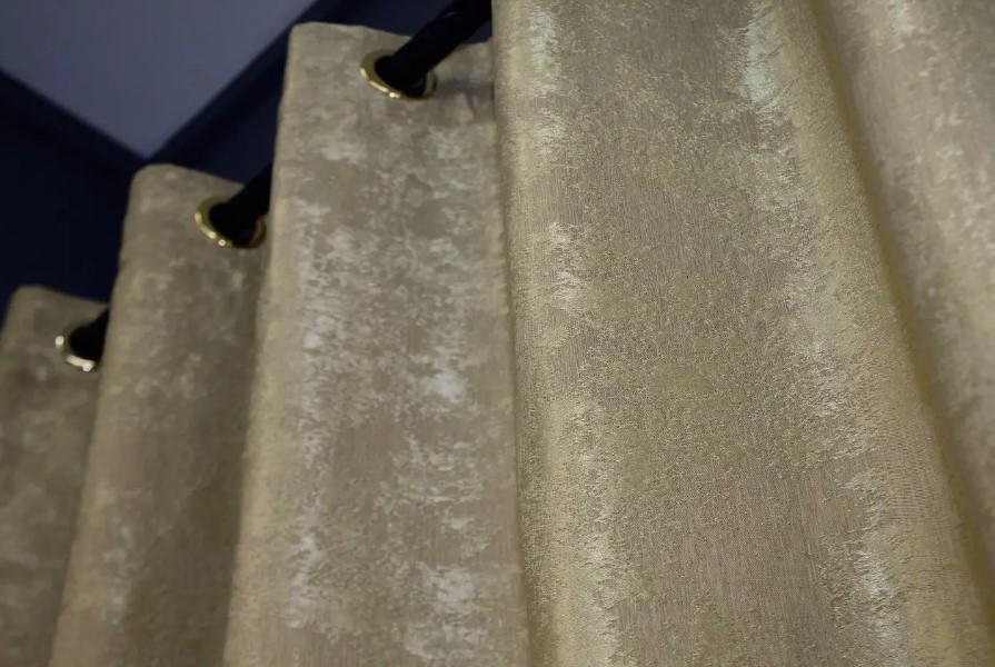 Штори на люверсах SULTAN XO жакард 1,5х2,5 м 2 шт. Золотистий (1284ш) - фото 3