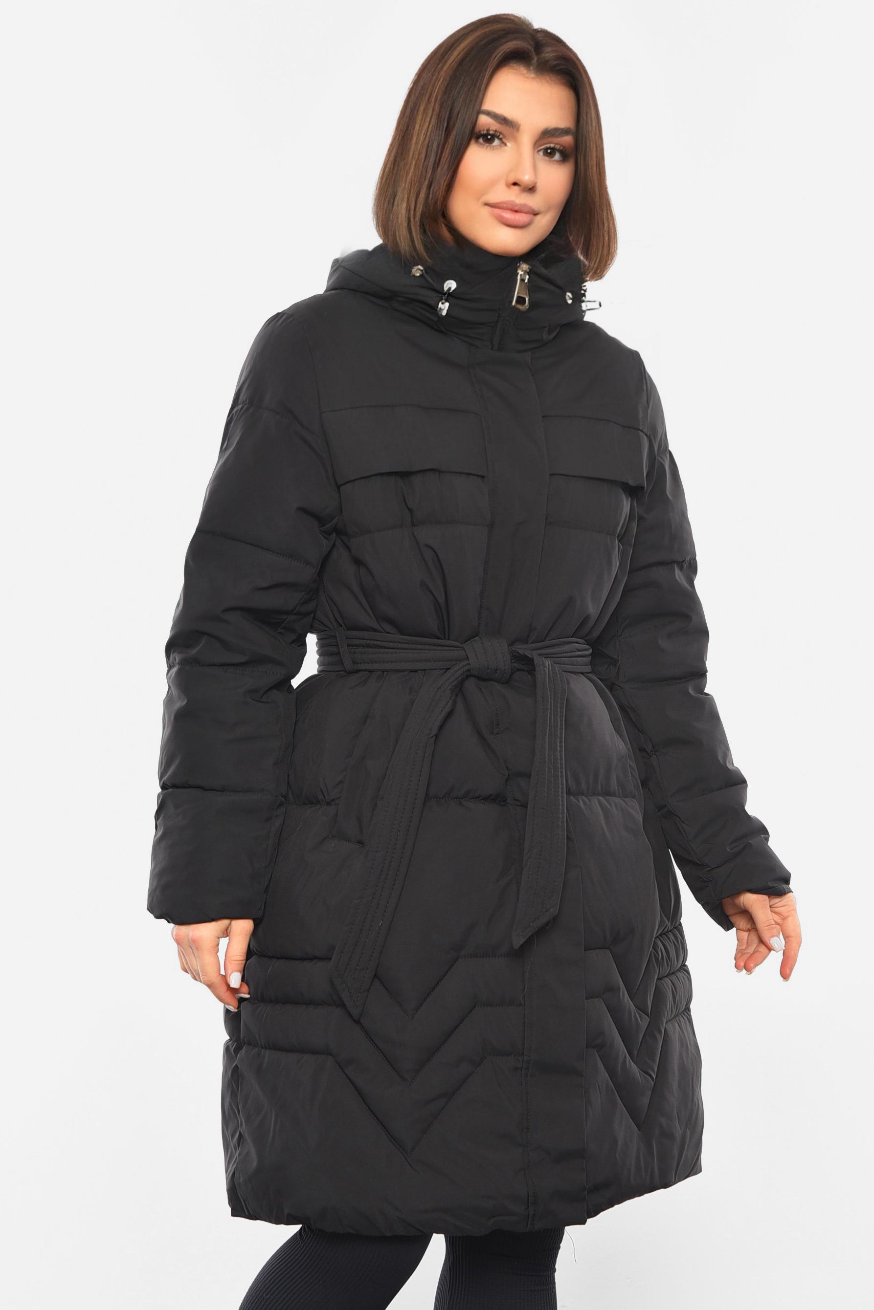 Куртка женский зимняя 4XL Черный (193415) - фото 2 Куртка женский зимняя 4XL Черный (193415) - фото 2