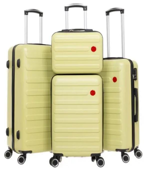 Комплект чемоданов на колесах Flowers 1 4 шт. Салатовый (2104619239)