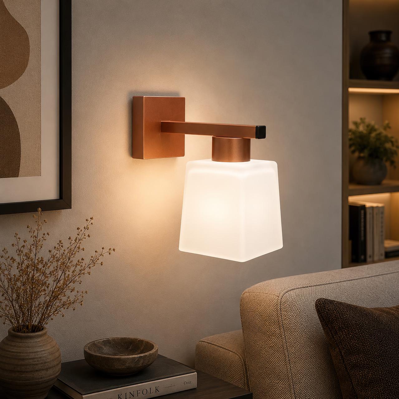 Бра MSK ELECTRIC Sakura под лампу Е27 с металлическим каркасом Античный Медный (NL 16510-1 CP)