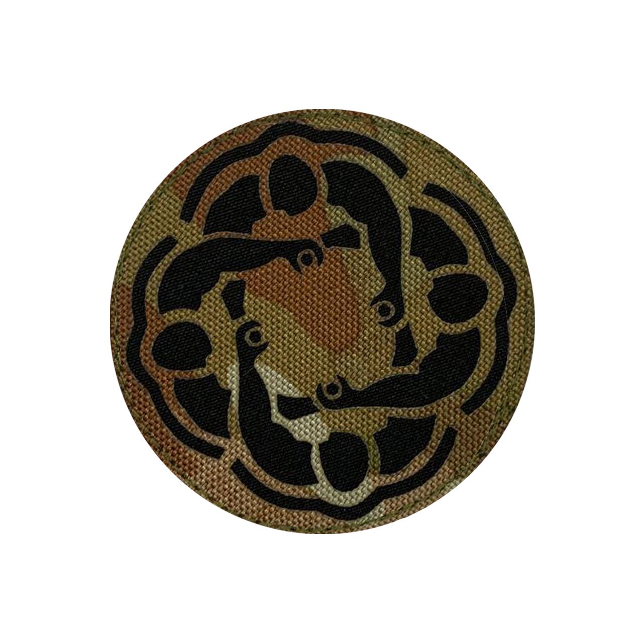 Шеврон на липучке Laser Cut Голландский Штурвал 8х8 см Мультикам/Черный