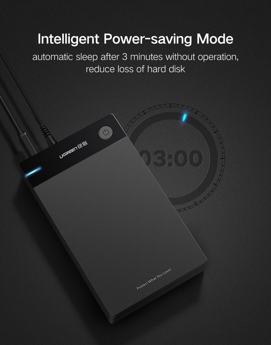 Корпус UGREEN для SSD/HDD 3,5 и 2,5 дюймовых/5 Гбит/с USB 3.0 до SATA III с кабелем USB-Micro-USB Type-B 3.0 Micro-B Черный (50422) - фото 14