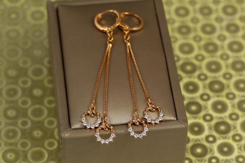 Серьги подвески Xuping Jewelry Венчик 6,4 см Золотистый (2147942851)