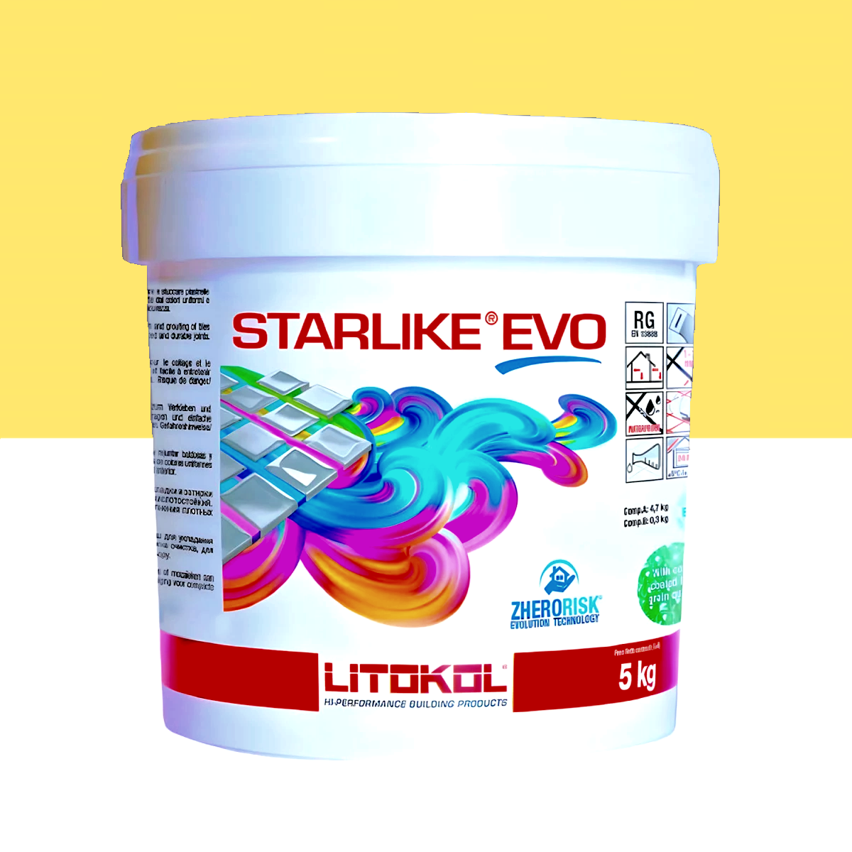 Затирка для плитки Litokol Starlike EVO 600 двокомпонентна епоксидна 5 кг Жовта ваніль