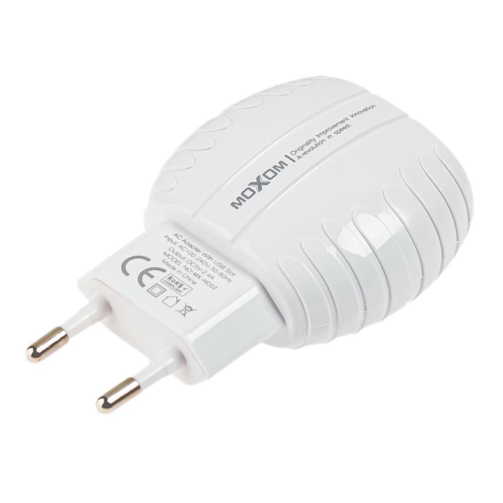 Зарядний пристрій Moxom MX-HC02 2 USB 2,4A кабель microUSB White (34897) - фото 3