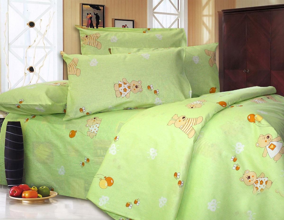 Простынь Т0236 110х140 см Салатовый/Белый (152757)