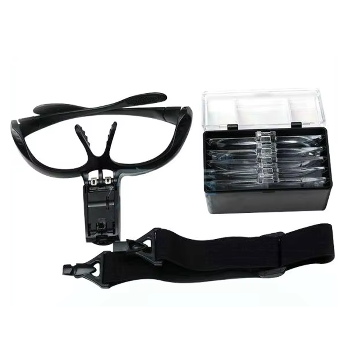 Лупа-окуляри бінокулярна 9892B з 2LED підсвічуванням 5 лінз 1X/1,5Х/2Х/2,5Х/3,5Х Black (160410) - фото 4 Лупа-окуляри бінокулярна 9892B з 2LED підсвічуванням 5 лінз 1X/1,5Х/2Х/2,5Х/3,5Х Black (160410) - фото 4