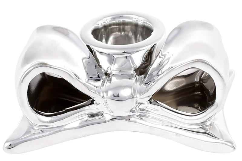 Набор подсвечников Серебряный бант 8,2 см керамика 6 шт. (BD-727-207)