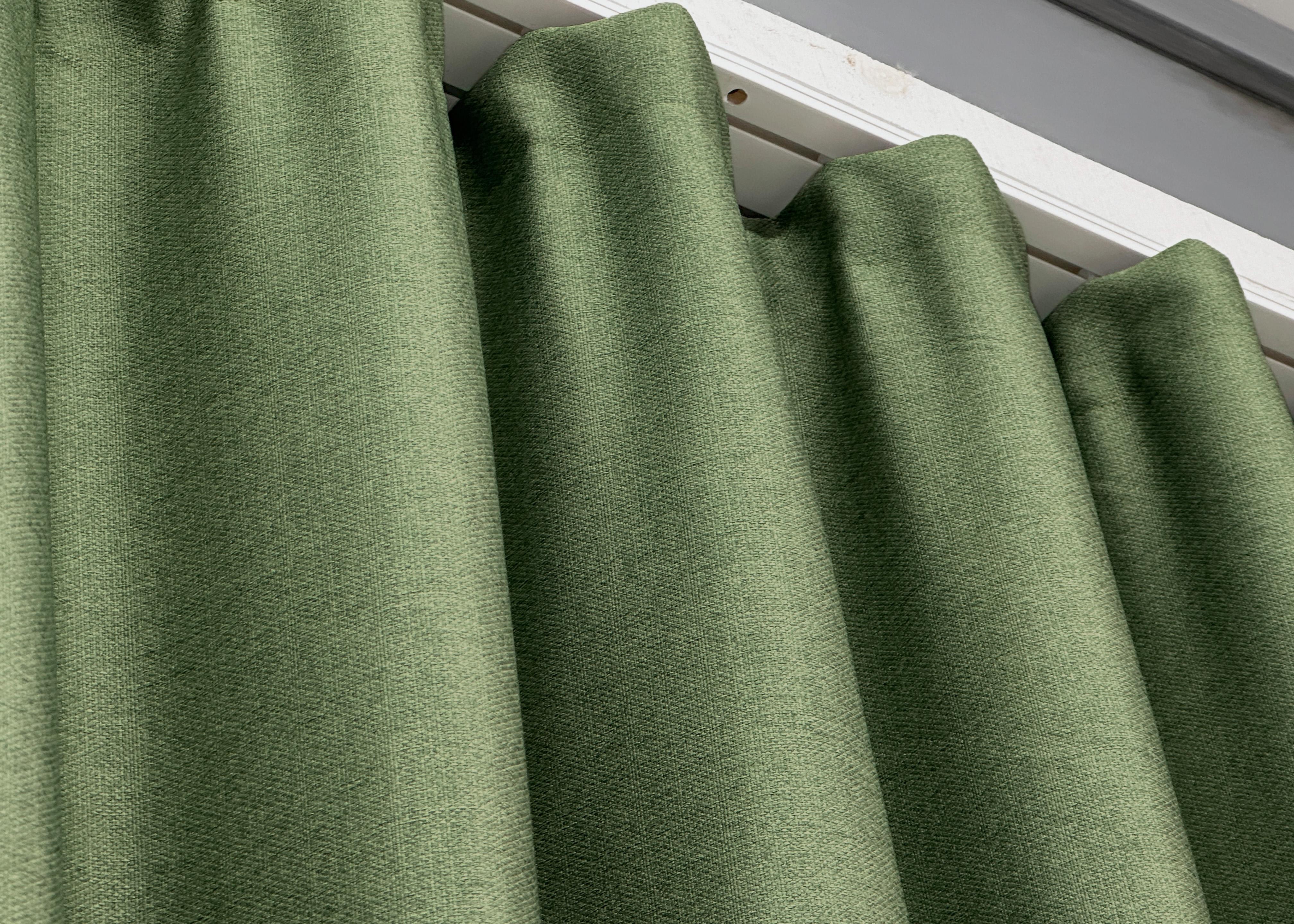 Комплект готовых штор VR-Textil Шенил однотонный №1684ш 150х270 см 2 шт. Зеленый (33-0588) - фото 9