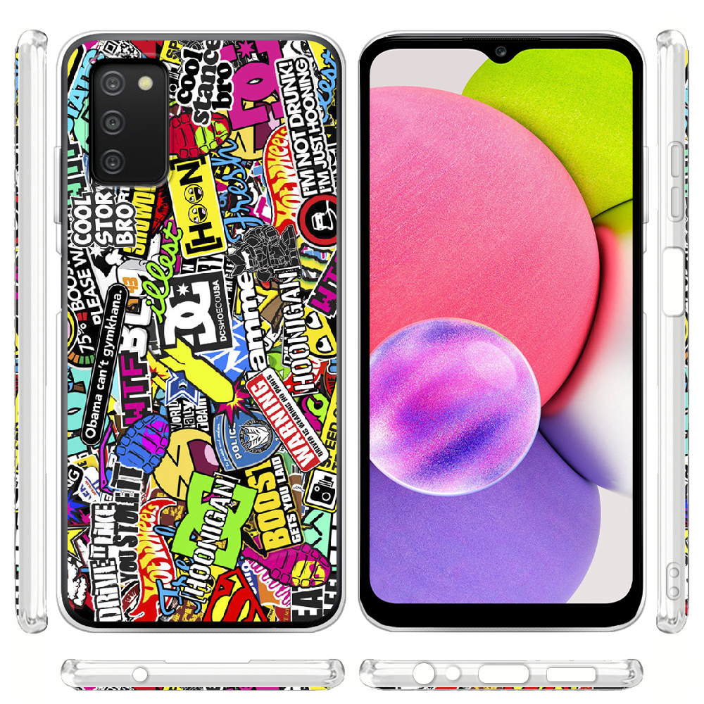 Чохол BoxFace Samsung Galaxy A03s (A037) Multicolored Inscriptions Прозорий силікон (43255-up880-43255) - фото 3