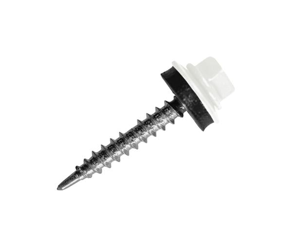 Саморез кровельный по дереву с шайбой EPDM MAXPRO 4,8х35 250 шт. RAL-9010 (SDS-48359010) - фото 1