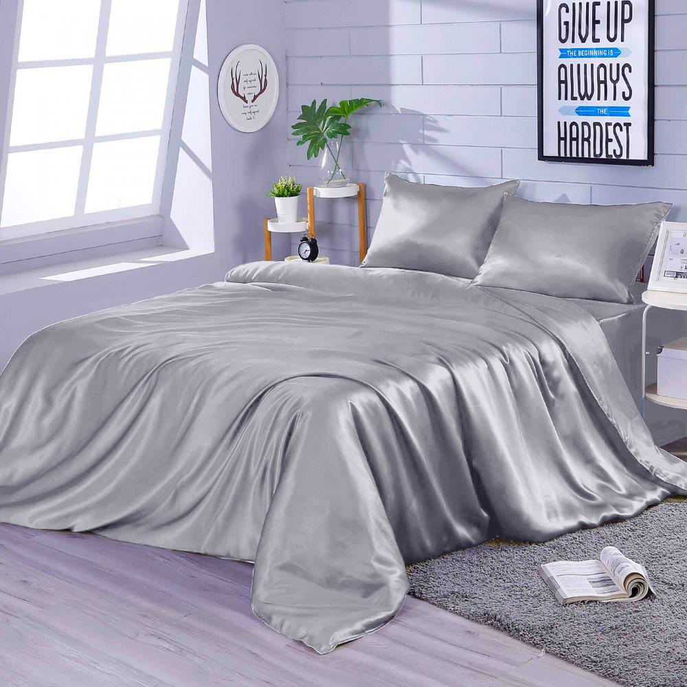 Комплект постельного белья Zastelli Gainsboro Шелк (искусственный) серый полуторное 145х210 Серый