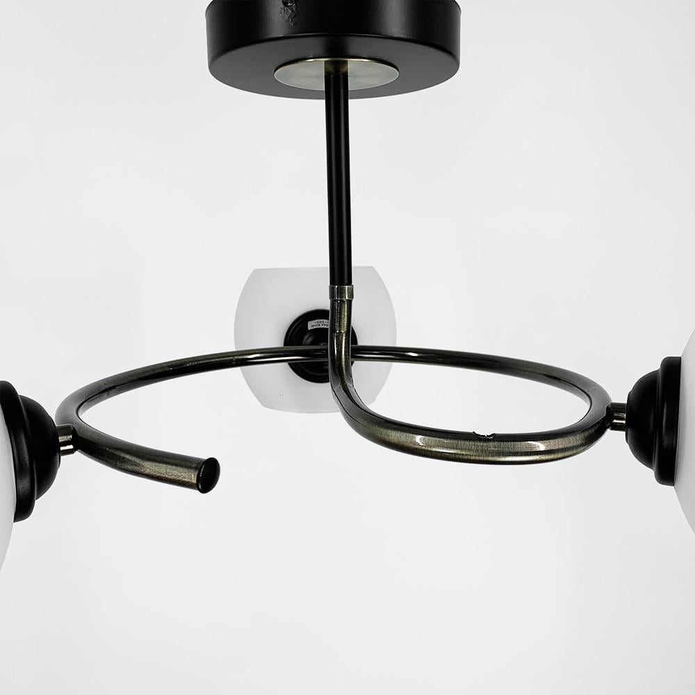 Люстра стельова з кругом на 3 плафони Чорний (51925/3B) - фото 6