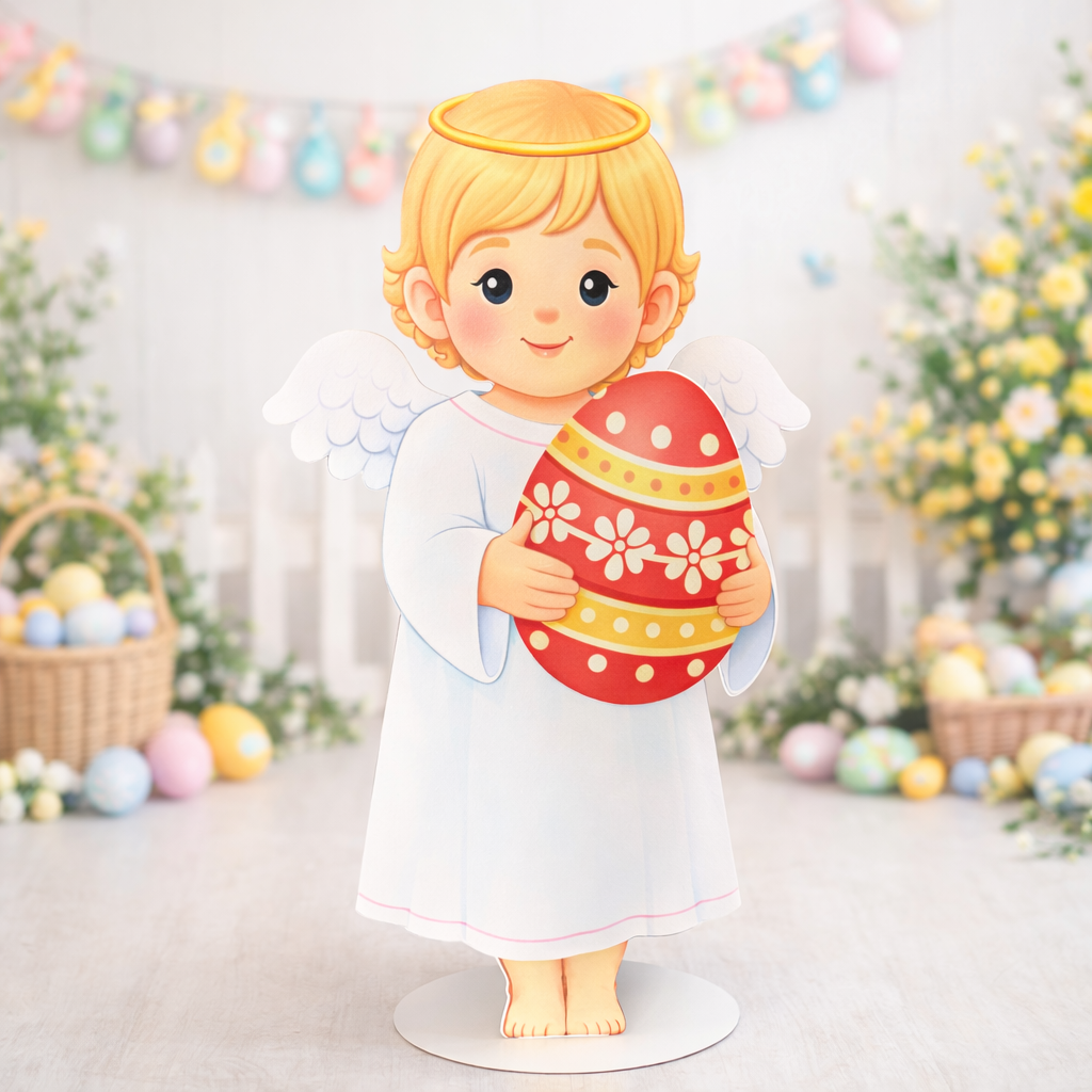 Фигура ростовая для фотозоны ангел с писанкой 81 см (5279-47)